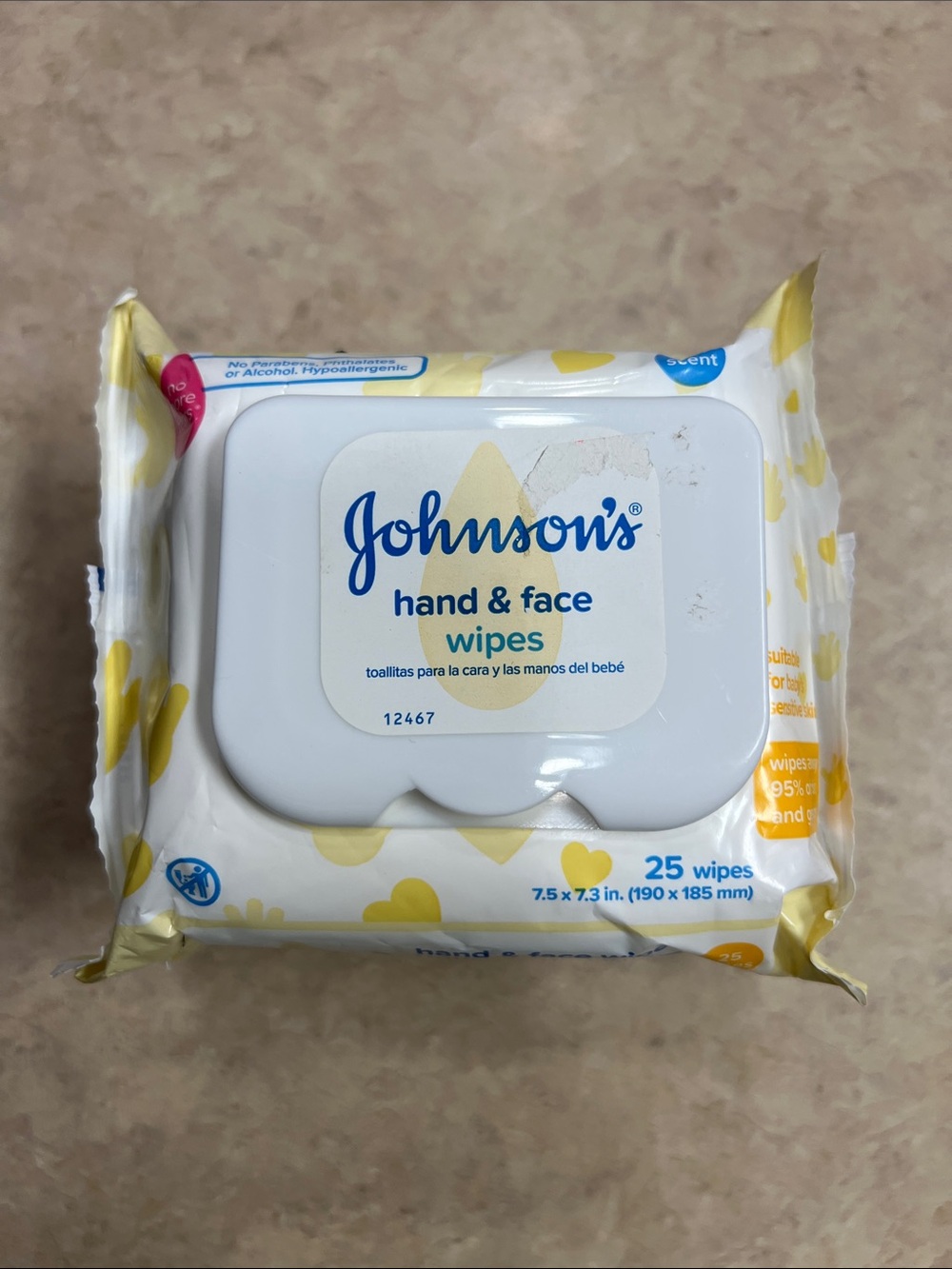 Johnson’s Hand and Face Wipes 25ct 2 pack kids and baby